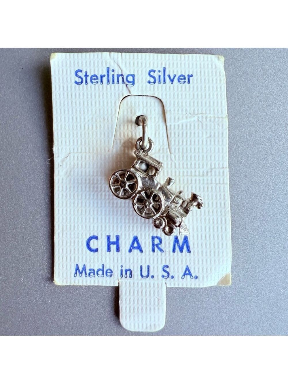Sterling Silver 925 Train Locomotive Railroad Charm Pendant
